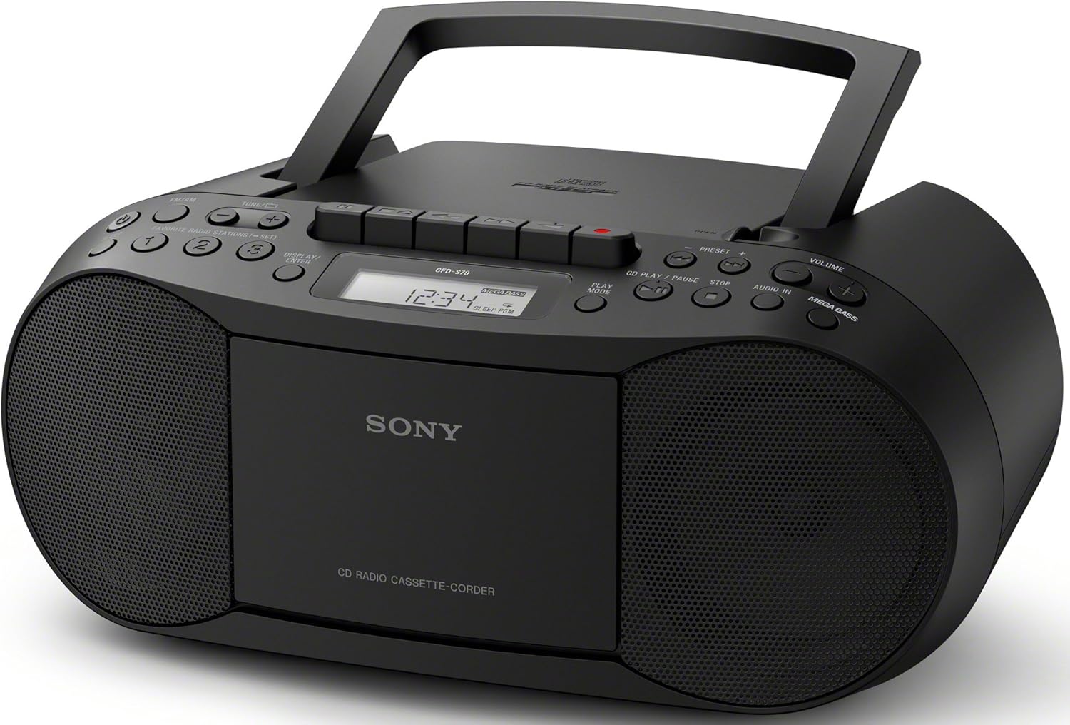 CD/MP3 Cassette Boombox with AUX, Black R141