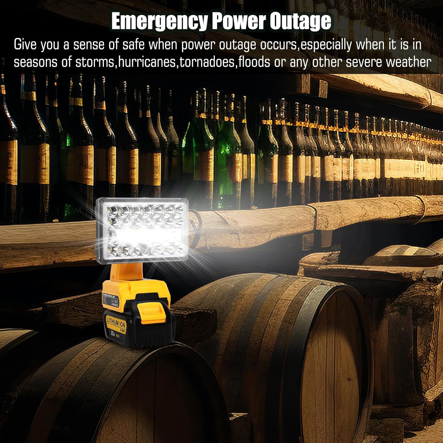 20V LED Work Light with Dual USB Port and Pivoting Head C444039