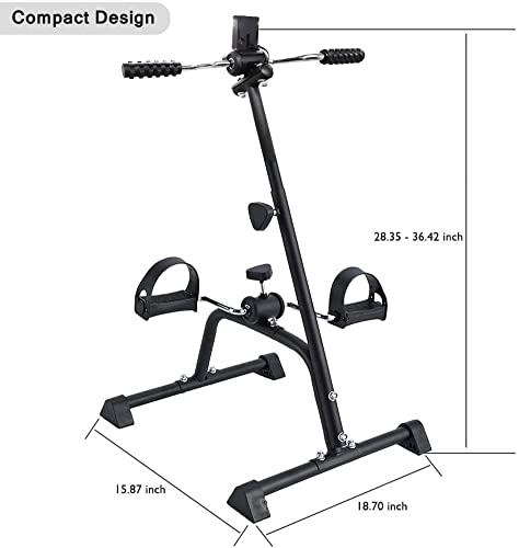 Pedal Exerciser for Arms and Legs, Adjustable Fitness Equipment for Seniors, with Monitor B64391