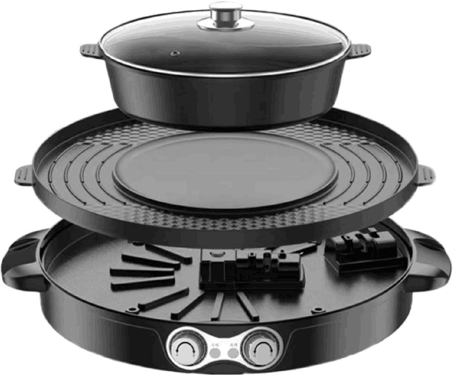 2 in 1 Electric Hot Pot and Grill for Shabu Shabu, Boil, Fry N159