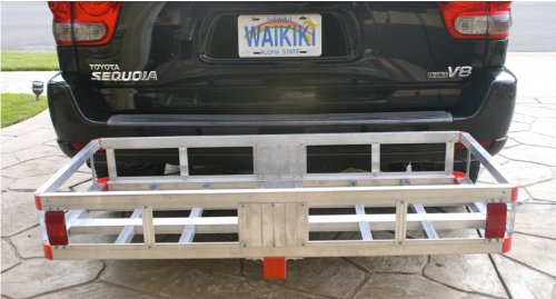 Aluminum Cargo Carrier with High Side Rails, 2" Hitch Mount, 500-lb Capacity A31449