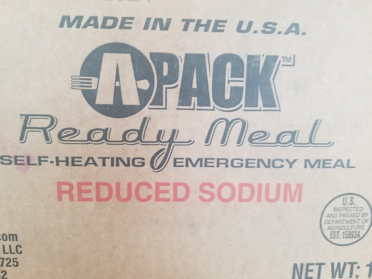 Self-Heating MRE Full Meal 4 Cases of 12 Entrees Z468