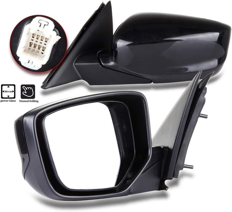 Driver Side View Mirror for 2008-2012 Honda Accord Sedan, Power Operated, Non-heated, Black U597