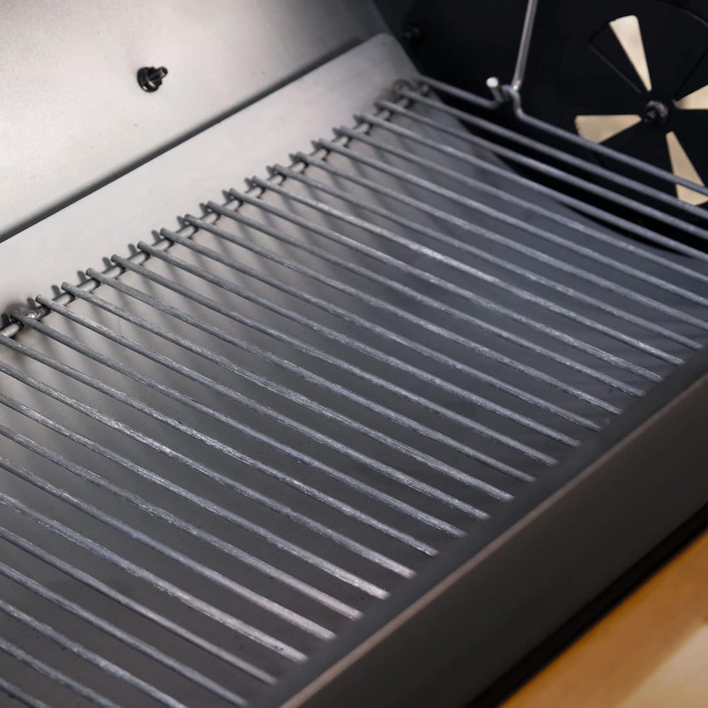 Charcoal Grill and Smoker with Cast Iron Grates and Warming Rack B902356
