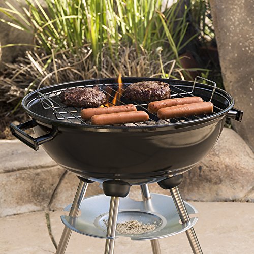 18-inch Portable Steel Charcoal BBQ Grill with Heat Control K4711