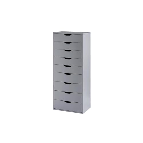 9 Drawer Chest Wood Storage Dresser Cabinet for Bedroom Office Y67824