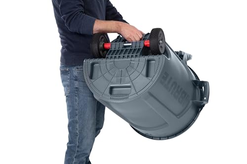 Vented Wheeled Trash Container, 32 Gal, Gray F3598