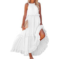 Hawaiian Dresses for Women Summer Dress Casual V Neck Maxi Dress Elegant Sleeveless Floral Print Bohemian Sundresses