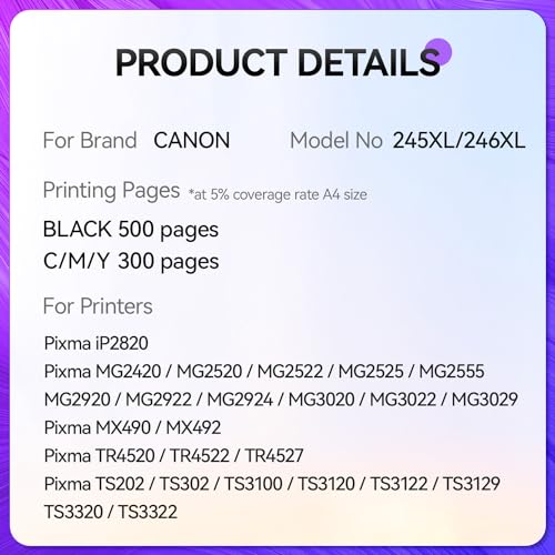 Ink Cartridge Combo Pack for Canon Printers R490718