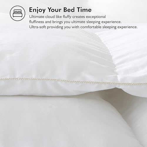 Oversized King Goose Down Fiber Comforter Duvet with Egyptian Cotton Cover V6091