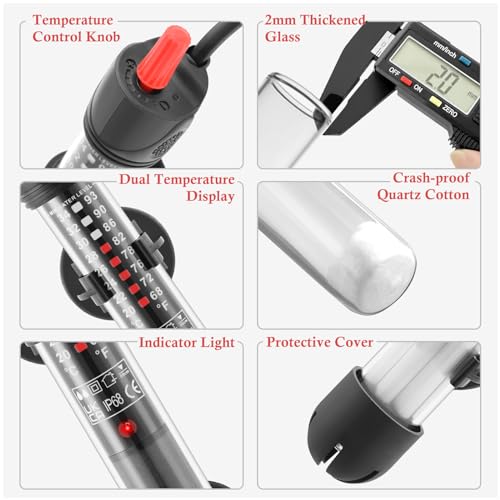 Submersible Glass Aquarium Heater for Fresh and Salt Water Q52987