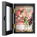SZQINJI Shadow Box Frame 11x11 Memory Box Shadow Box Display Case with Linen Back Glass Door Memorabilia Awards Medals Photos Wood Rustic Black