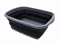 SAMMART 10L (2.6 Gallons) Collapsible Tub - Foldable Dish Tub - Portable Washing Basin - Space Saving Plastic Washtub (White/Grey, 1)