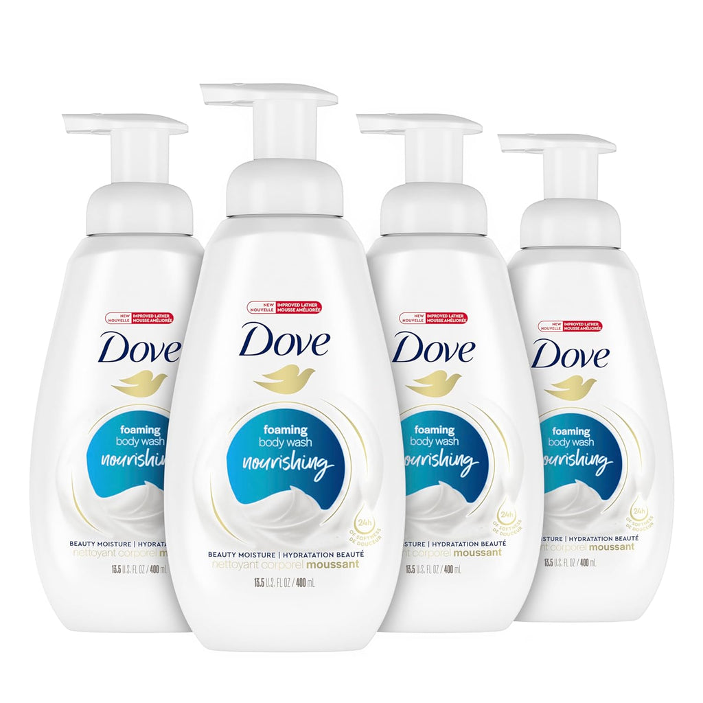 Moisturizing Body Wash Bundle with Foaming Deep Moisture and Hypoallergenic Formula, 7-Pack D810461