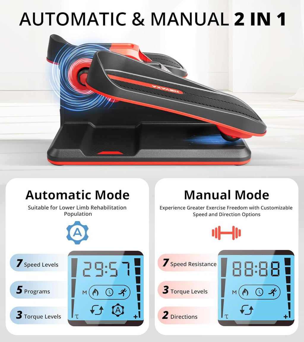 Under Desk Elliptical, Electric Leg Exerciser for Seniors, Portable with LCD Display and Remote Control M9436