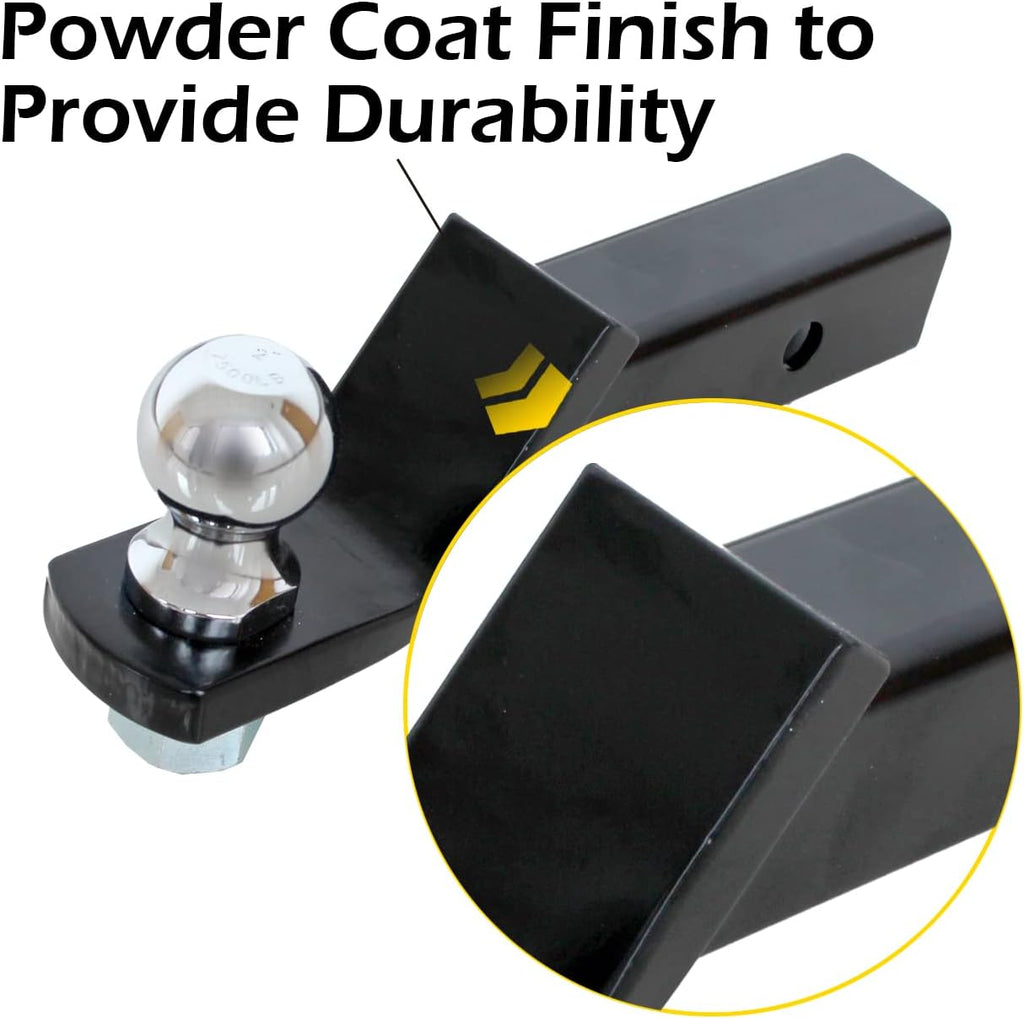 Trailer Hitch Mount with 2 inch Ball and Pin, Fits 2 inch Receiver, 7,500 lbs Capacity O3797