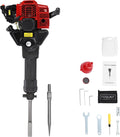 Gas Powered Jack Hammer Concrete Breaker 52CC 2 Stroke Gasoline Concrete Breaker with 2 Chisels Construction Concrete Floor Breaker Drill with Hand Pull Start, 1900W, 6500RPM