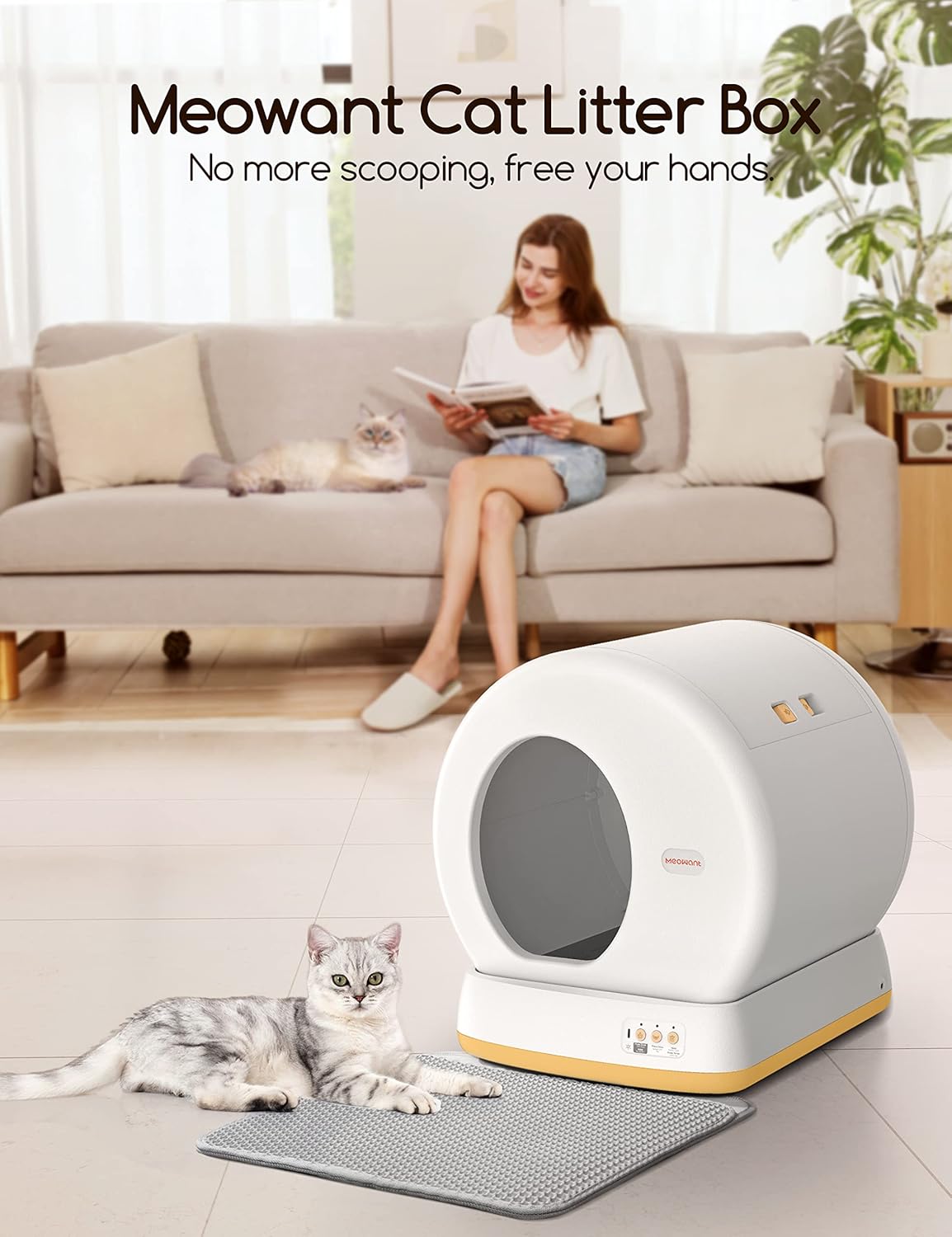 Self-Cleaning Cat Litter Box, Extra Large with Odor Control and App Control Q918164