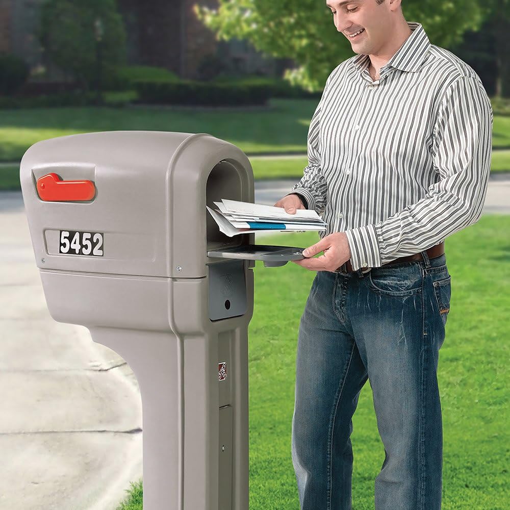 Mailbox, Easy to Install, Heavy-Duty, Weather Resistant, Stone Gray T7473
