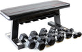 CAP Barbell Flat Bench with Dumbbell Storage and 150 lb Hex Coated Dumbbell Set