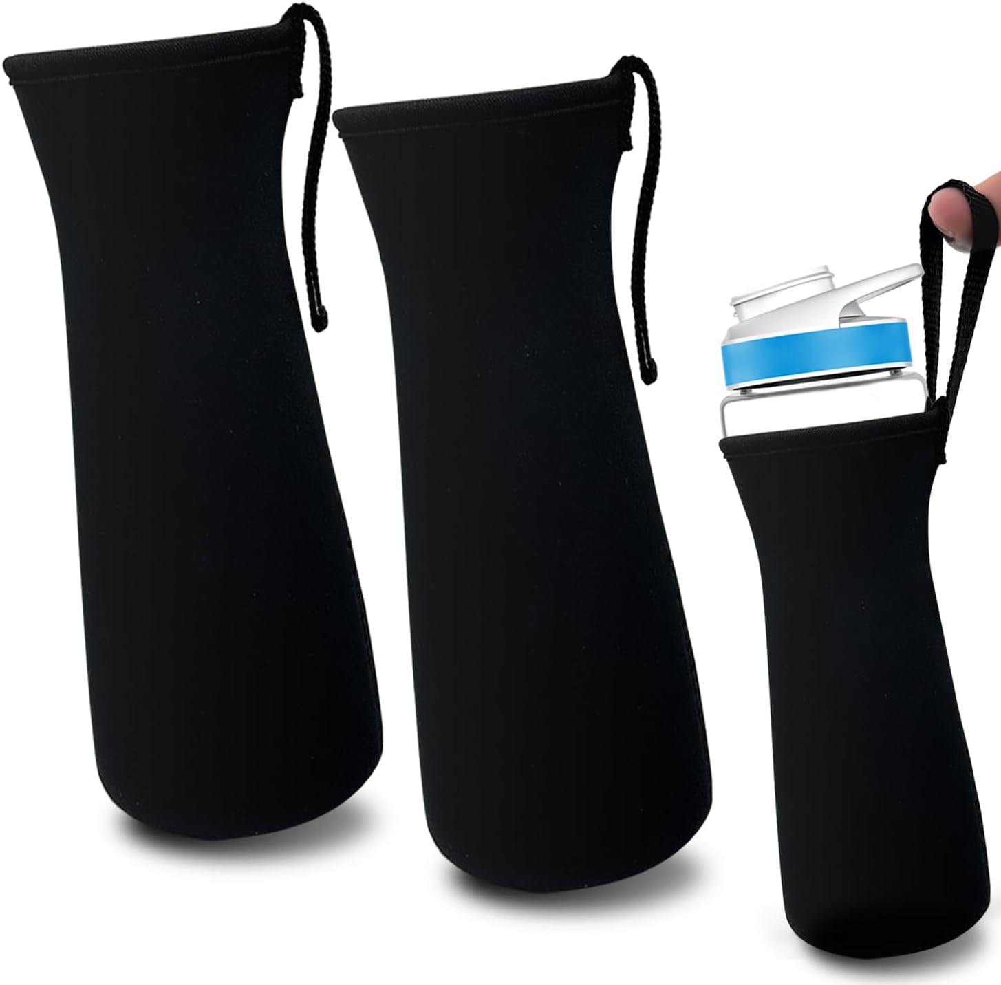 2Pcs Sleeve for Cirkul Water Bottle, Neoprene Hand Strap Design Compatible with Cirkul Sleeve 22oz Plastic & Stainless Steel Bottles, Water Bottle Sleeve for Cirkul Water Bottle Accessories