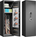 Gun Safes Cabinets Biometric Fingerprint Gun Safes Fireproof for 5 Home Rifle Shotguns and 3 Pistols with 3 Ammunition Storage Rack and Led Light