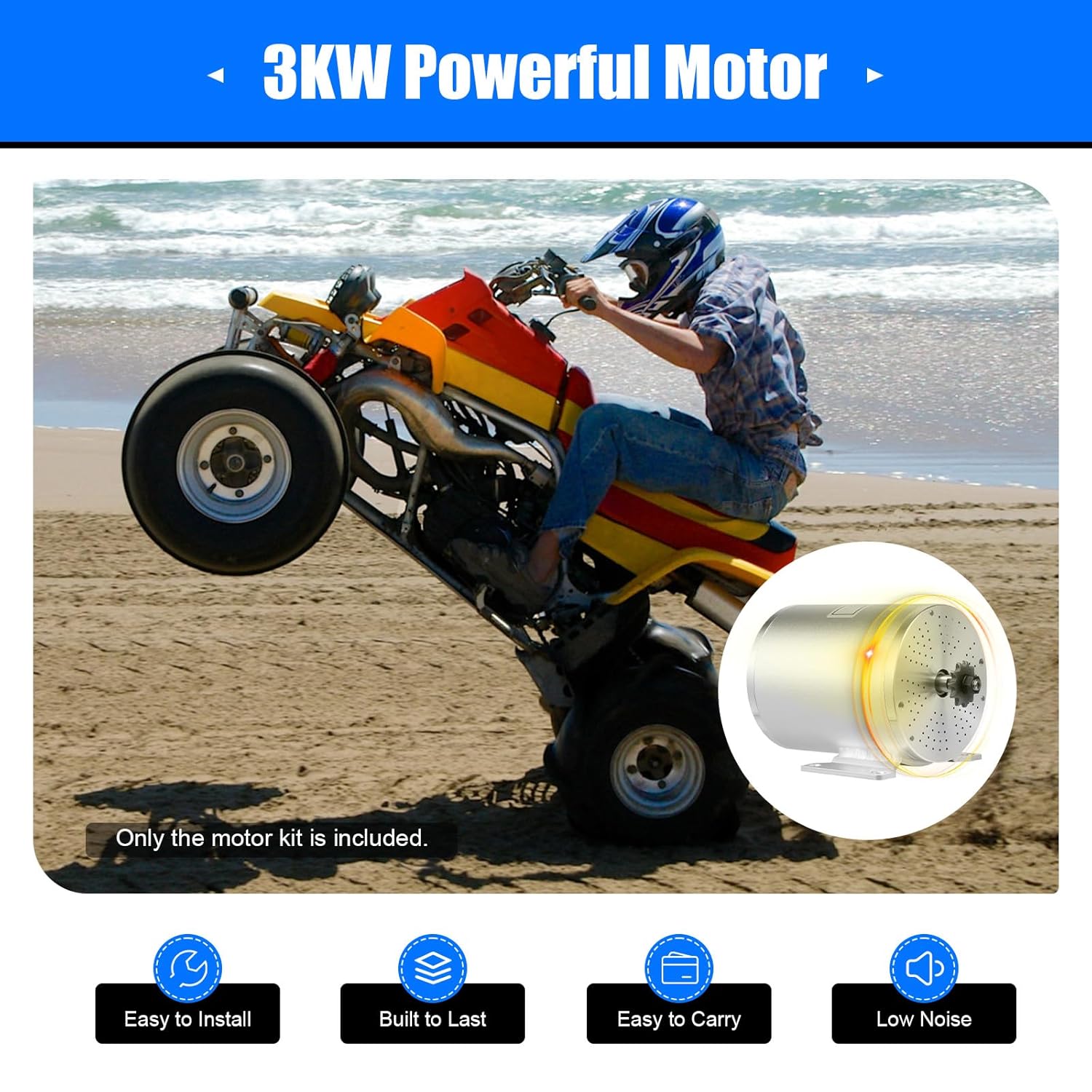 Brushless Motor Kit with Controller and Throttle 48-72V 3000W P628897