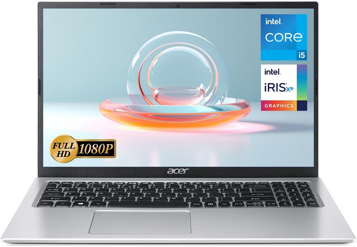 acer Aspire Laptop, 15.6" FHD Display, Intel Core i5-1135G7, 36GB RAM, 2TB SSD, Webcam, HDMI, RJ45, Wi-Fi 6, Windows 11 Home, Silver