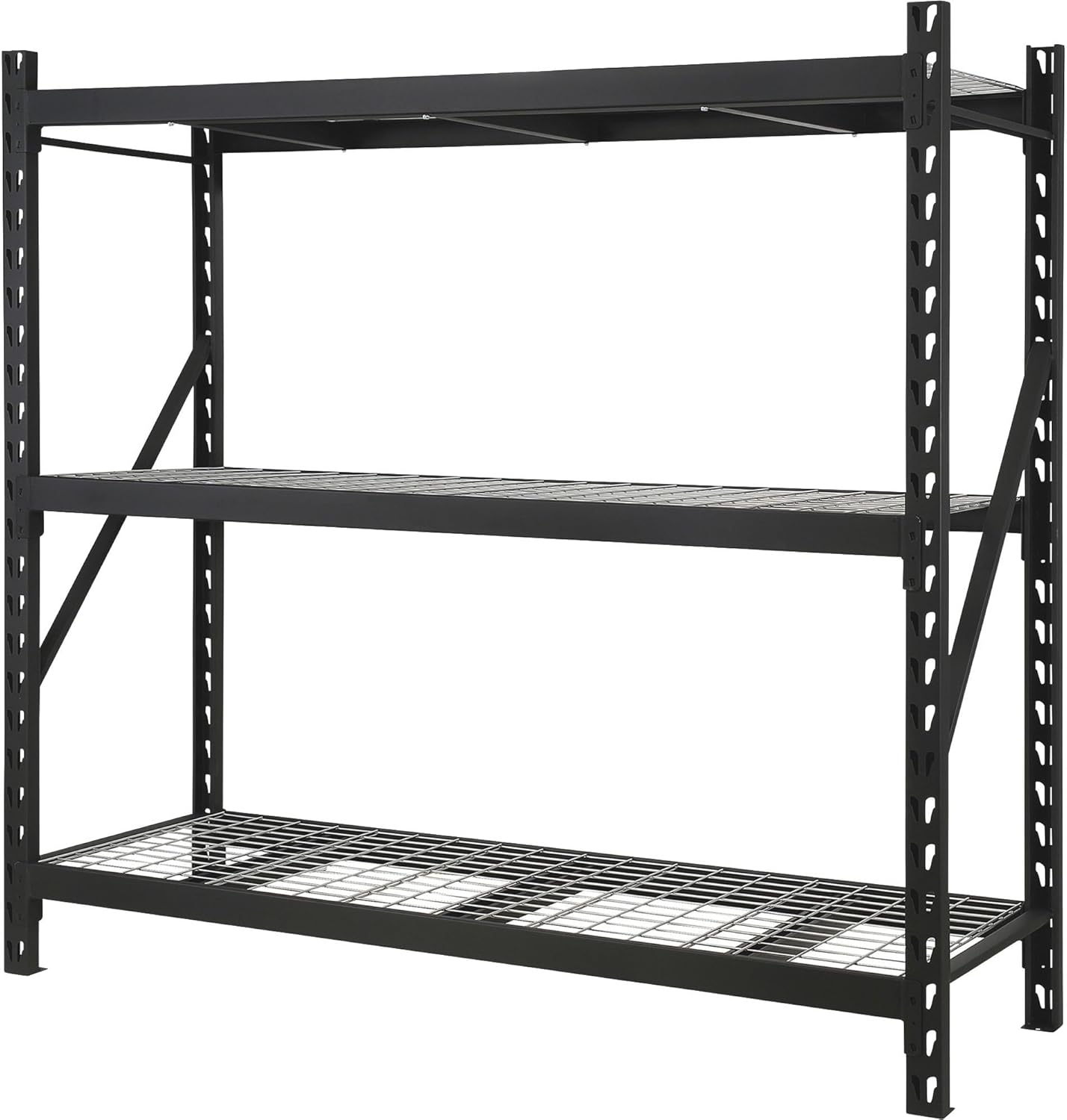 Ironton Industrial Shelving Rack, 3 Storage Shelves Steel Construction 3-Tier Rack with 2000-Lb Load Capacity Per Shelf, Garage Storage Rack