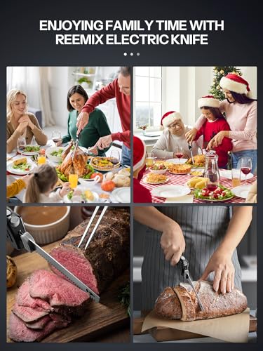 Electric Knife Set for Carving Meat, Poultry, Bread, and Foam, 2 Blades with Fork O5846