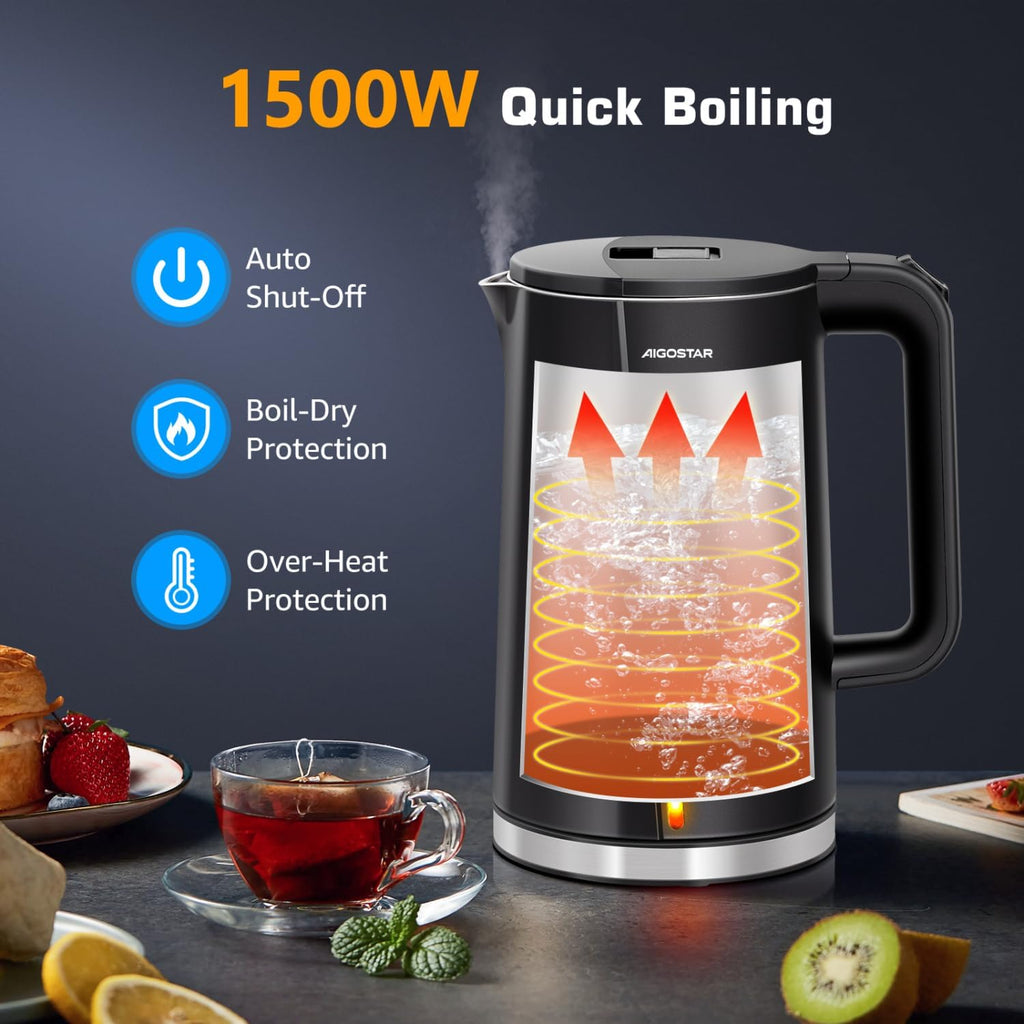 Electric Kettle 1.7L with LED Illuminated Glass and Stainless Steel Interior P499050