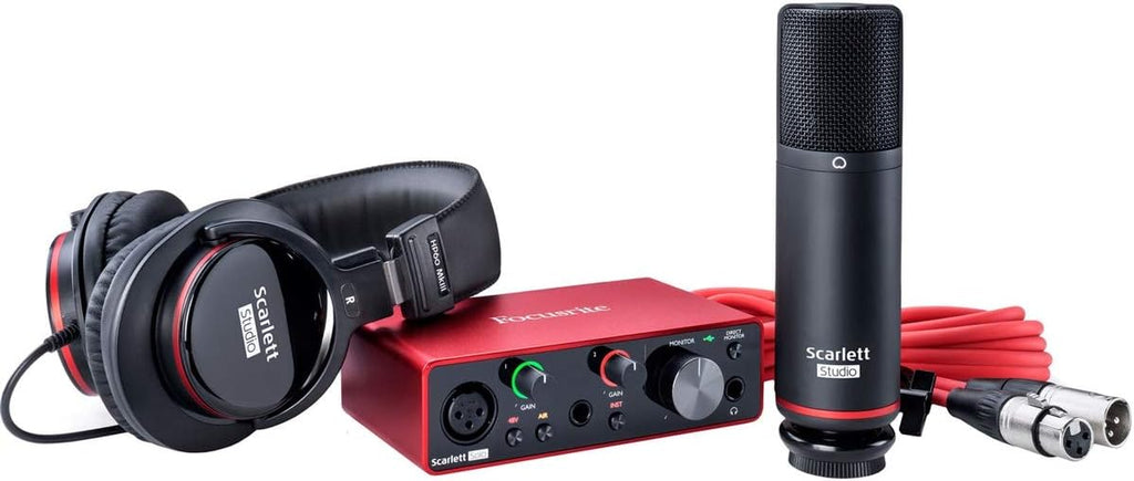 USB Audio Interface and Recording Bundle with Microphone Stand, Cables and Pop Filter A980