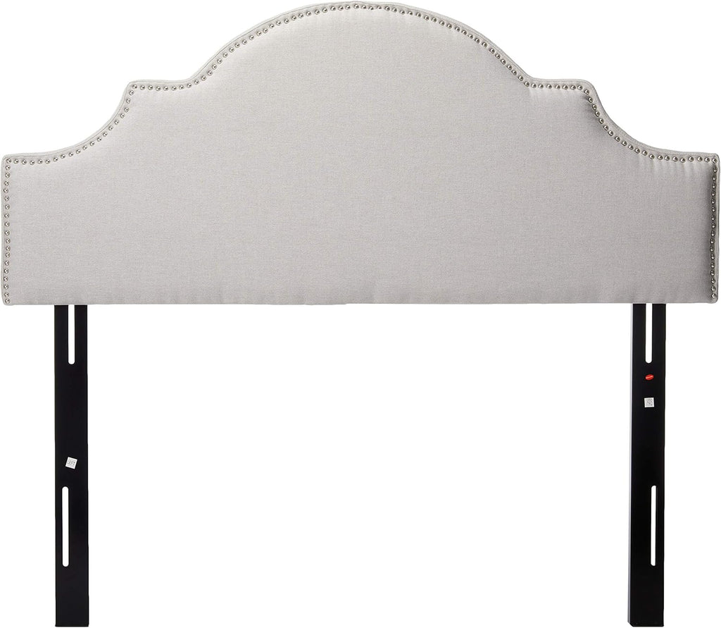 Upholstered Headboard for Queen and Full Bed, Light Grey Y2682