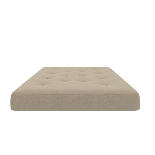6-Inch Bonnell Coil Futon Mattress, Polyester Linen, Full, Dark Gray X2340
