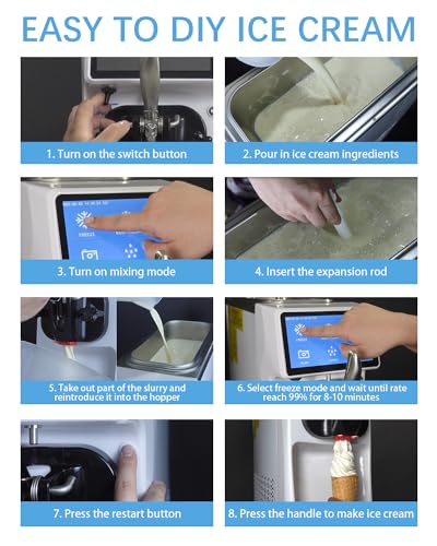 Soft Serve Ice Cream Maker with LCD Touch Screen, 1.6 Gal Tank J154844