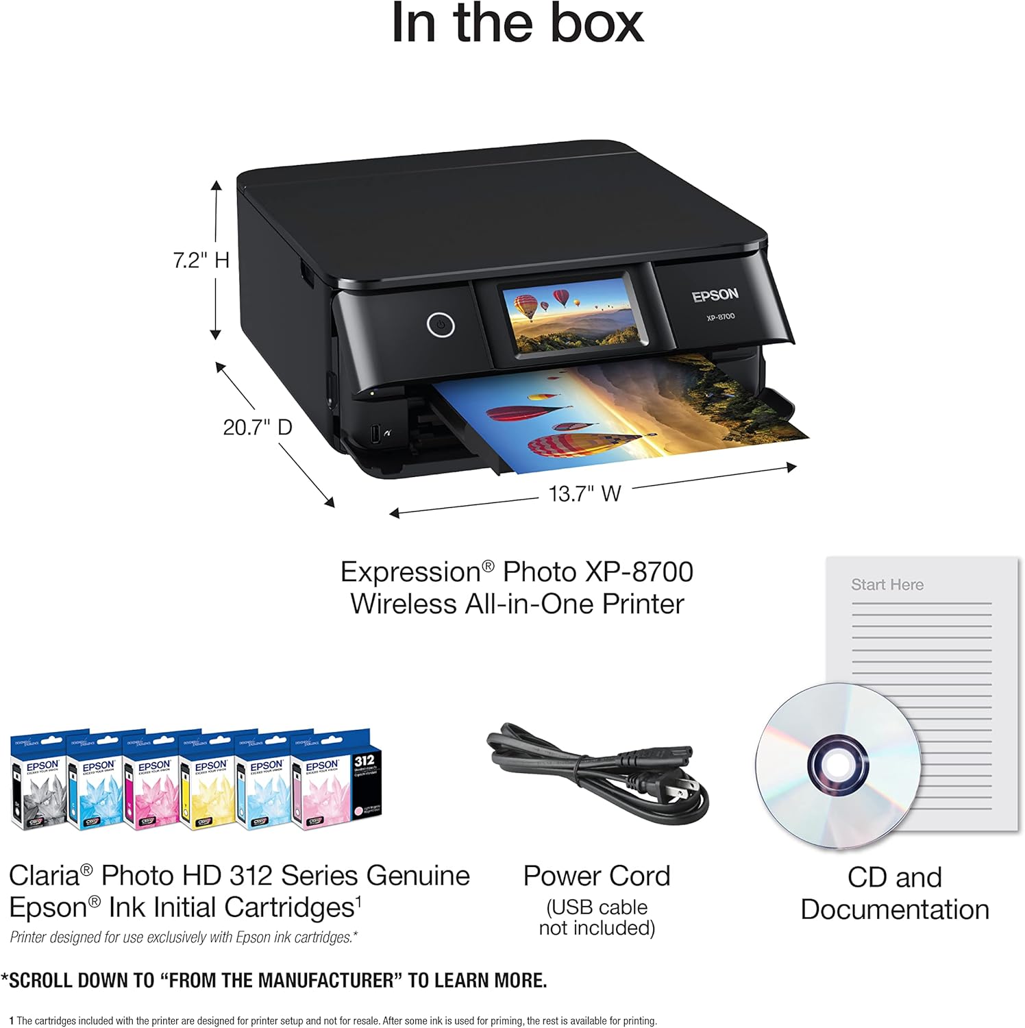 Wireless All-in-One Printer with Scanner, Copier and Touchscreen E31814