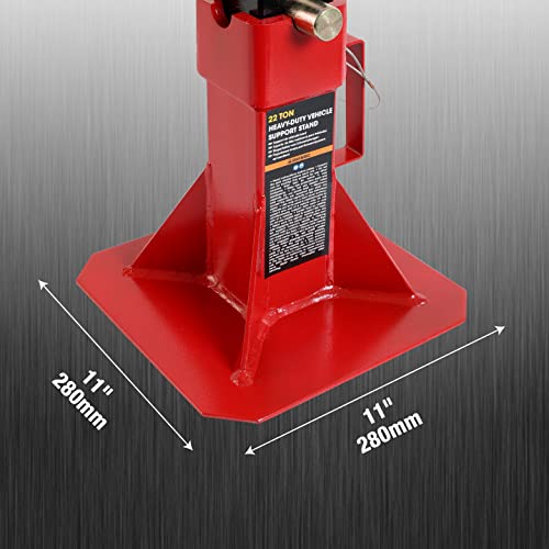Heavy Duty Pin Style Adjustable Height Jack Stands, 12 Ton Capacity, Red, 1 Pair Q15958