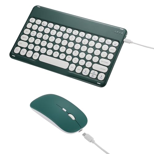 Retro Bluetooth Keyboard and Mouse Combo, Rechargeable Wireless, Pink R879565
