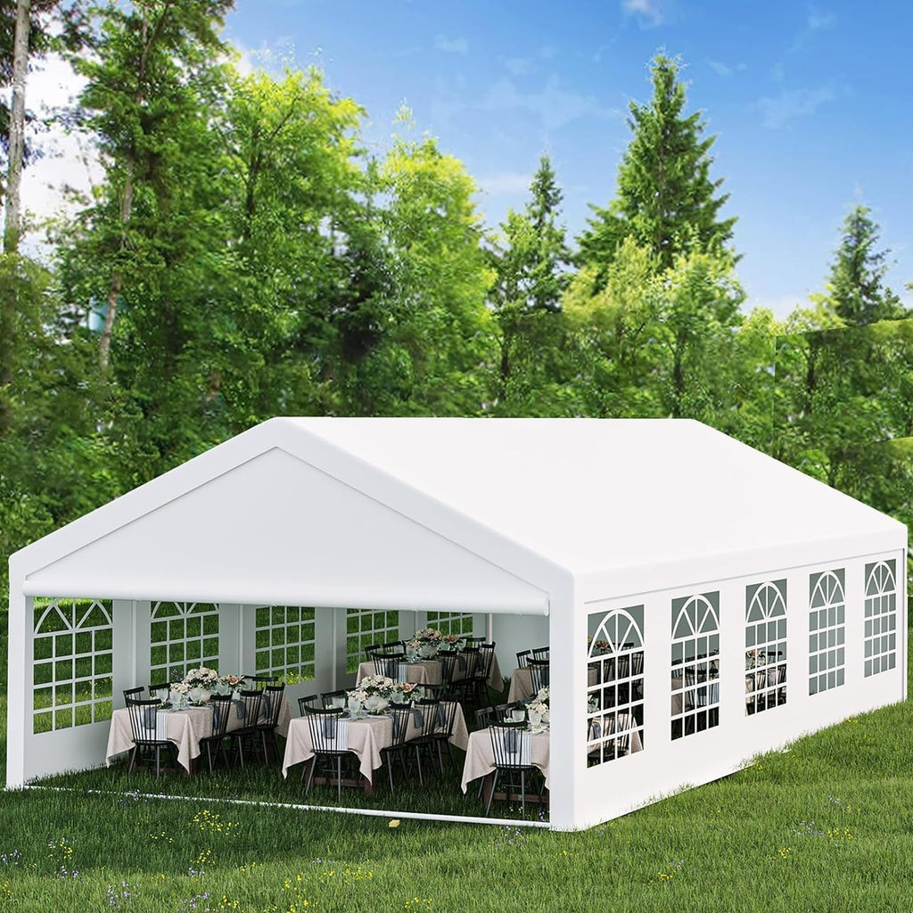 20x40 FT Party Tent with White Roof and Detachable Sidewalls G457
