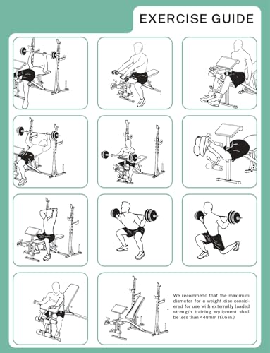 Adjustable Weight Bench with Squat Rack, Leg Extension and Preacher Curl Pad for Home Gym E89871