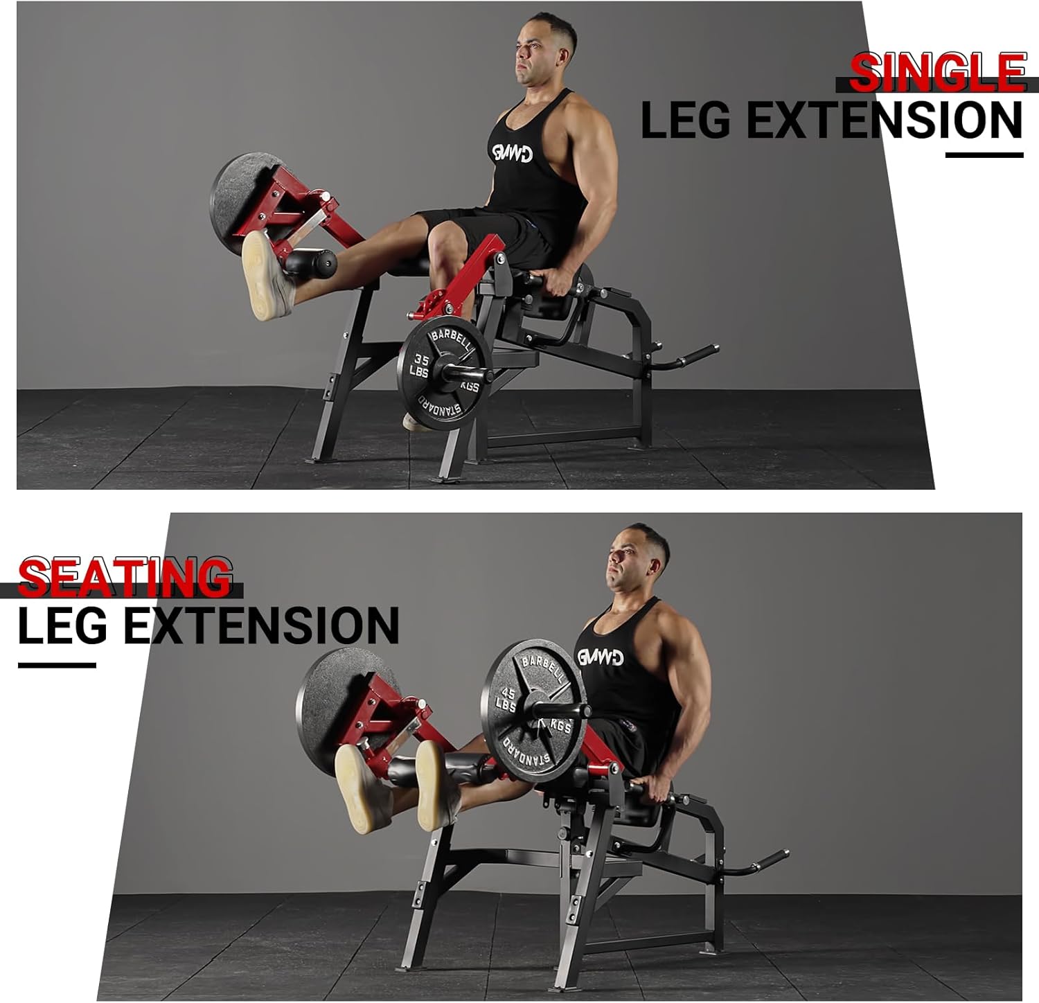 Leg Extension and Curl Machine, Adjustable Leg Exercise Bench for Home Gym T78718