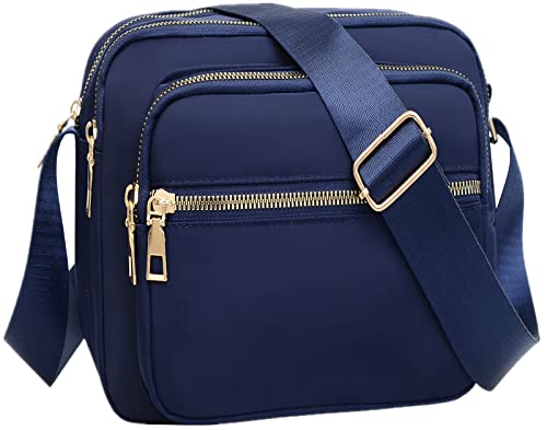 DIHKLCIO Nylon Crossbody Bags for Women Purses and Handbags Women's Casual Messenger Bags Waterproof Black Crossbody Purse