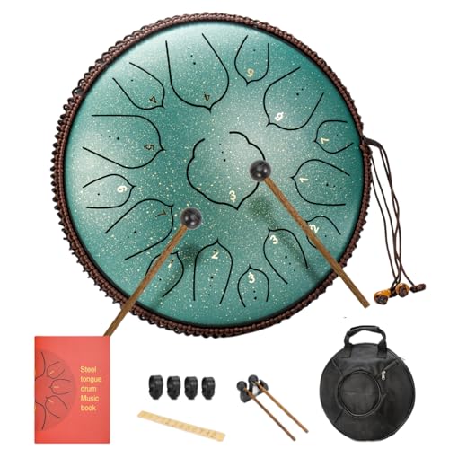 BURNING&LIN Steel Tongue Drum Tongue Drum 15 Notes 14 Inches Handpan Drum Percussion for Meditation Yoga Musical Education for Adult& Kids(Lotus Purple)