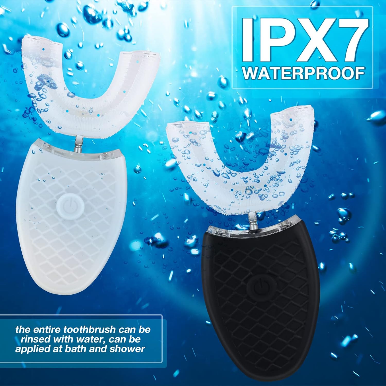 U Shaped Ultrasonic Electric Toothbrush for Adults, 3 Brush Heads, IPX7 Waterproof T803561