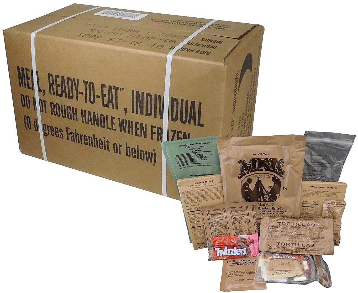 MRE Military Surplus Meal Ready to Eat, 12 Count Case K52967