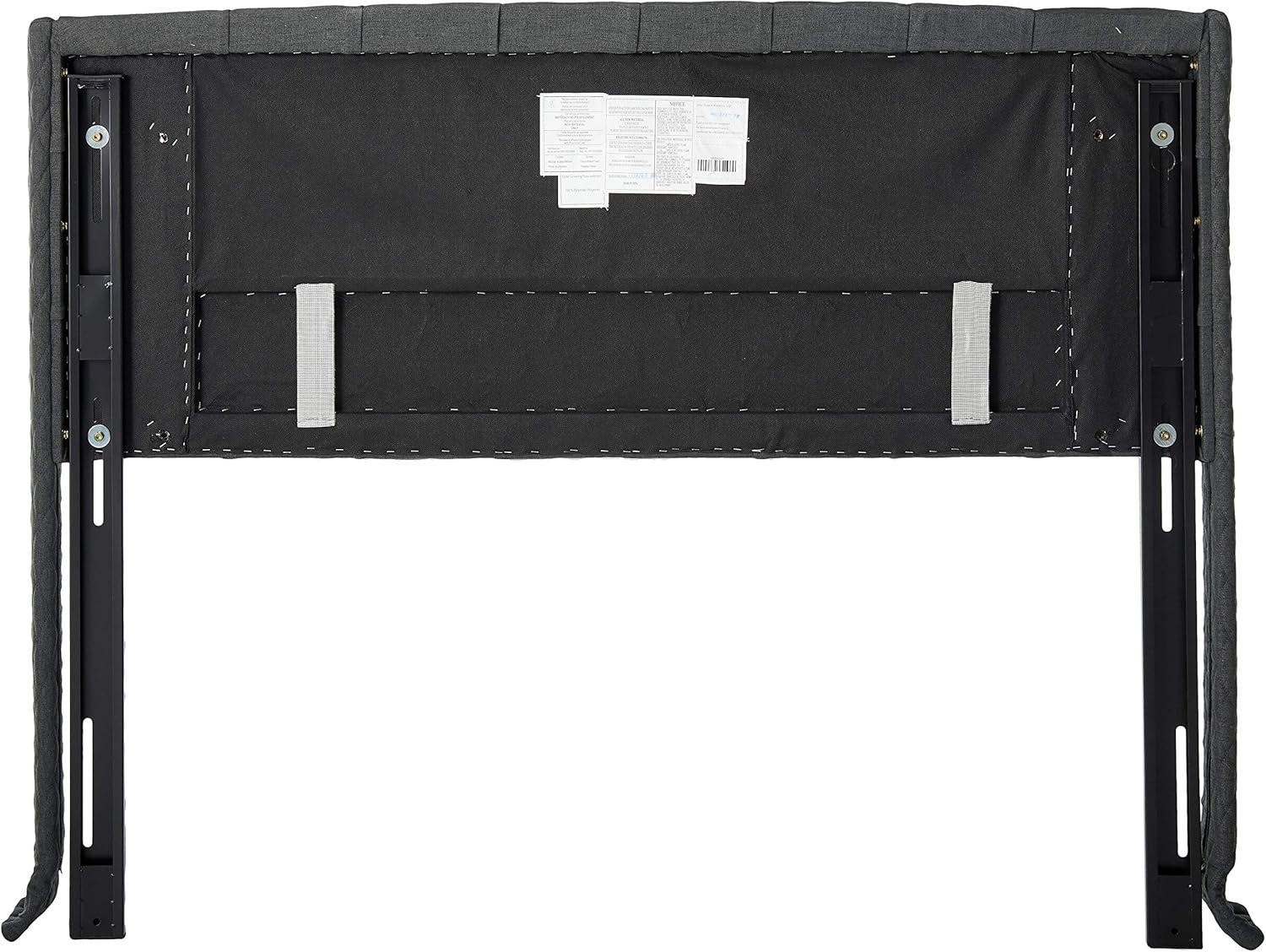 Wingback Tufted Fabric Headboard, Queen / Full, Dark Gray / Black T61067