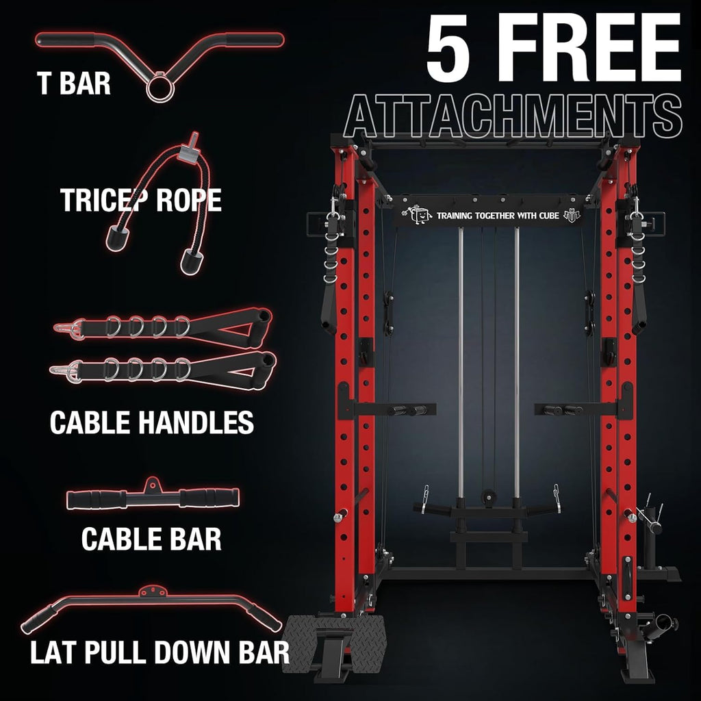 Power Cage with Cable Crossover and Lat Pull Down System for Home Gym A1650