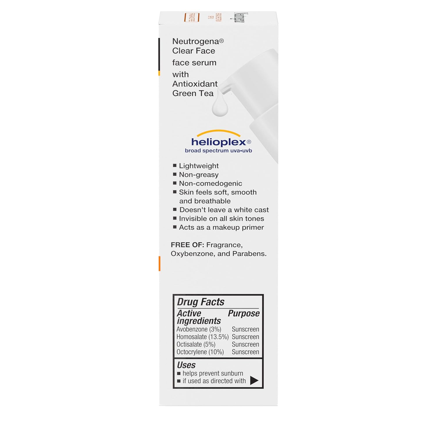 Face Serum Sunscreen SPF 60, Non-Comedogenic, Lightweight UVA/UVB Protection B42012
