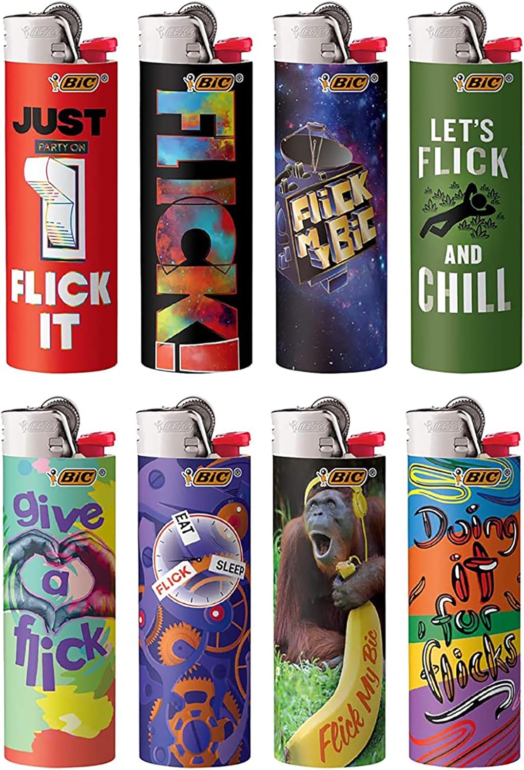 BIC Special Edition Favorites Series Lighters, Set of 8 Lighters.