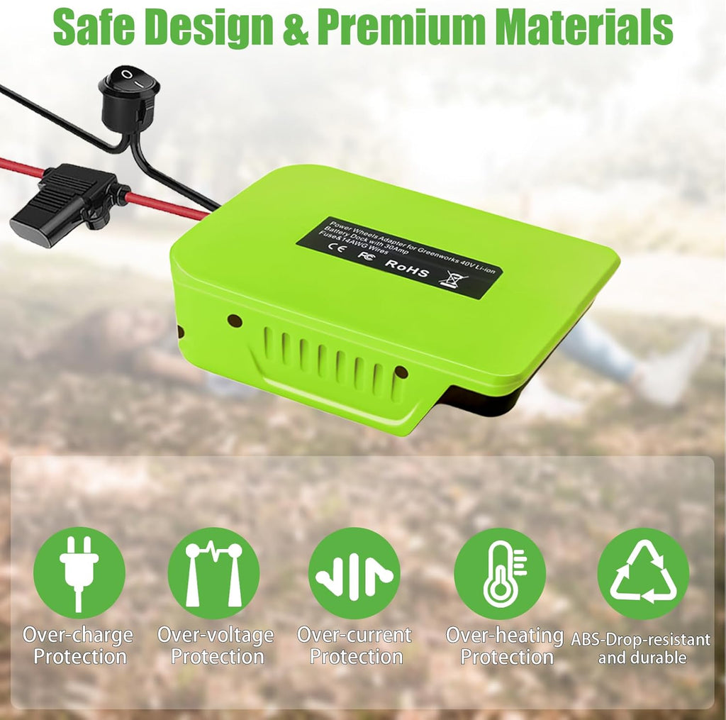 40V Lithium-ion Battery Power Wheel Adapter with Fuse and Switch U26592